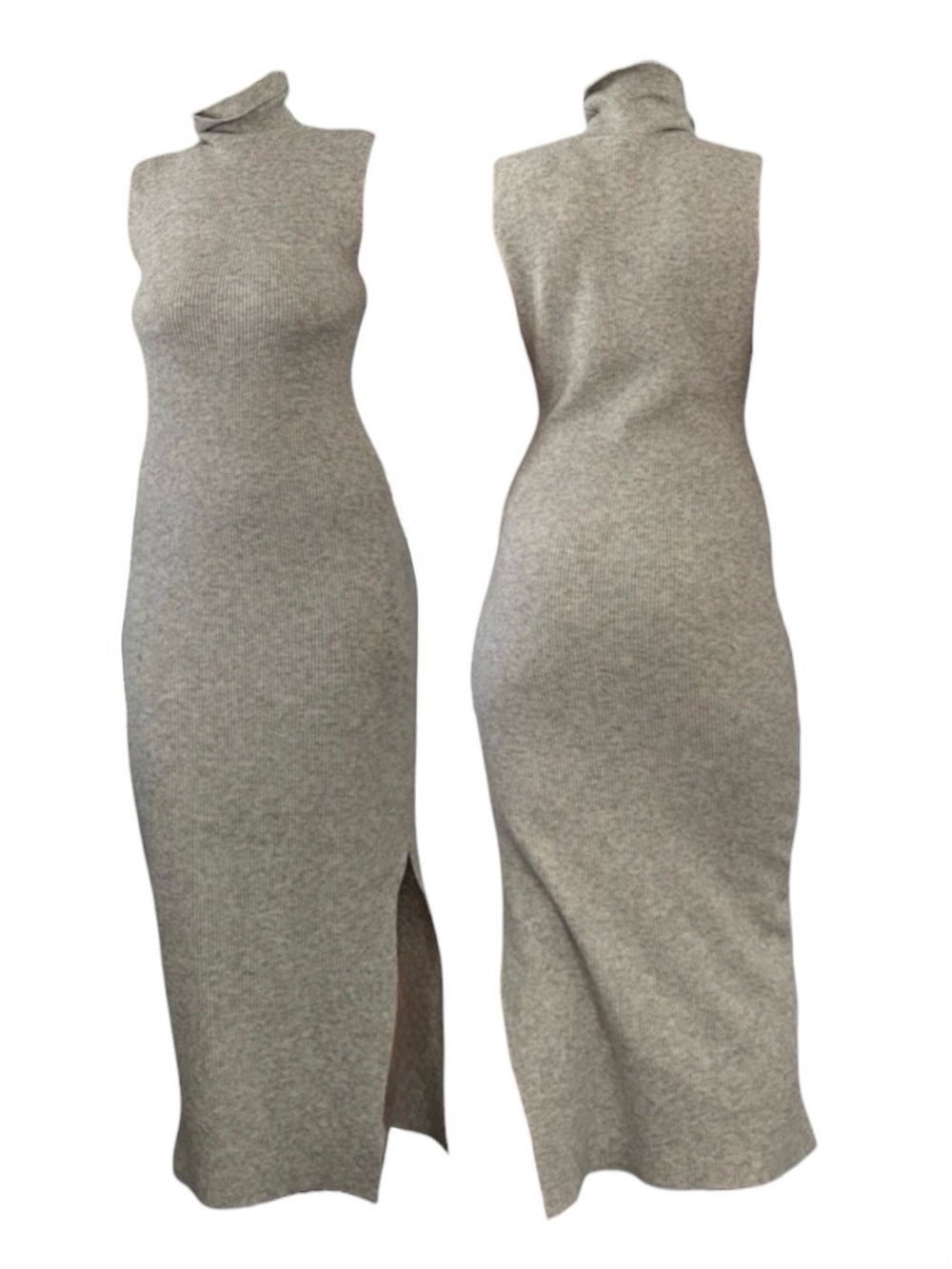 Topshop Gray Sleeveless Maxi Dress